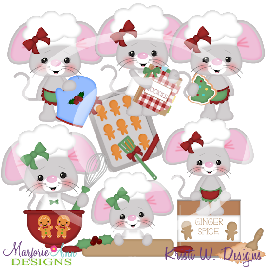 Christmas Mouse Bakers SVG Cutting Files Includes Clipart - Click Image to Close